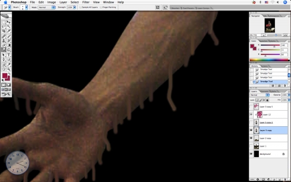 Creation of burned men: Step 11